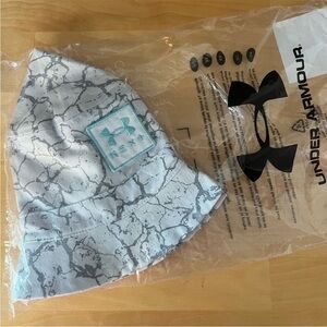 UA NEXT exclusive bucket hat NIB Under Armour reversible grey camo & orange